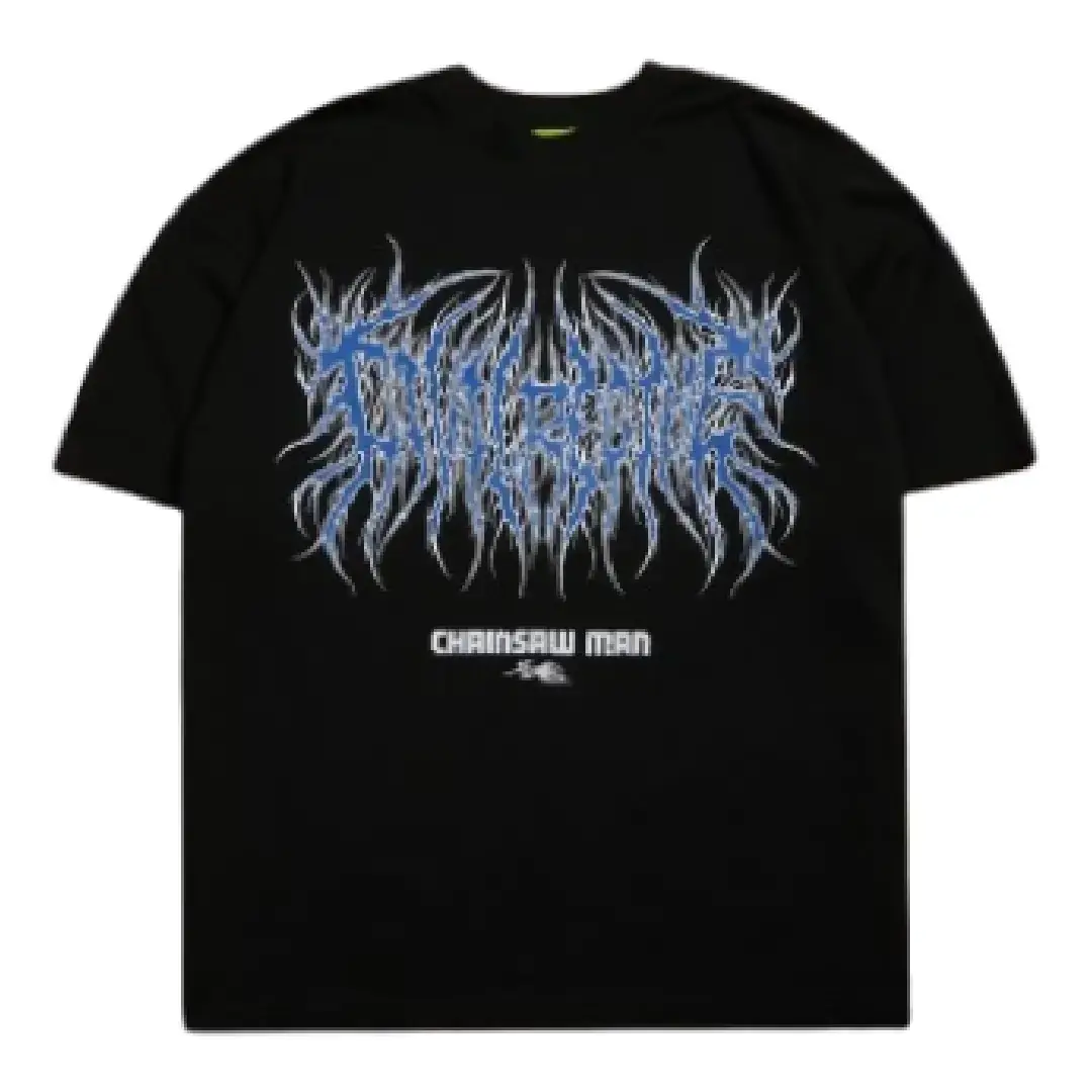 Beams Rampage American Classic Oversized Tee in Black Front View