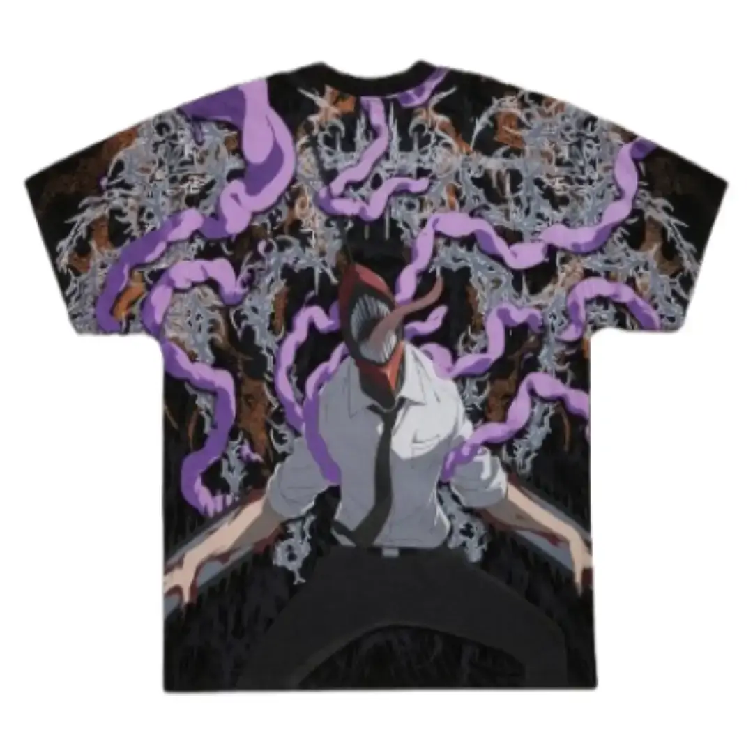 Chainsaw Rampage American Classic Oversized Tee in Black Front View