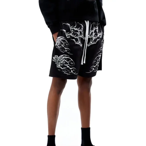 Civil Black Splinter Sig Mesh Shorts Detail View