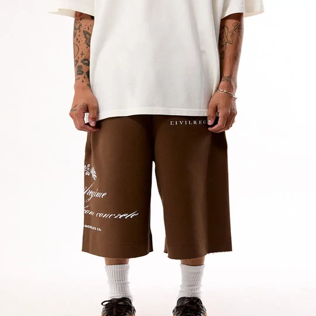 Civil Brown RFC Lounger Fleece Sweat Shorts Detail View