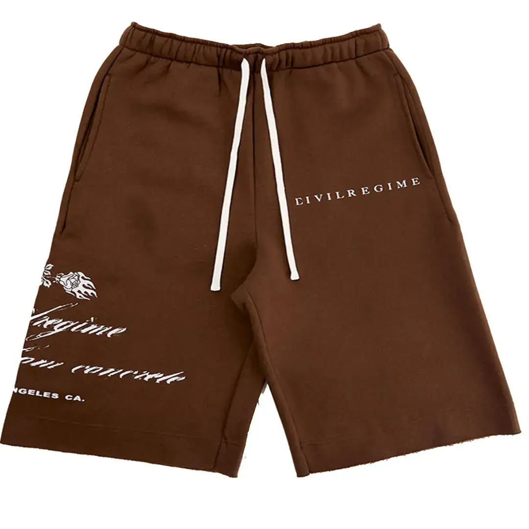 Civil Brown RFC Lounger Fleece Sweat Shorts Front View