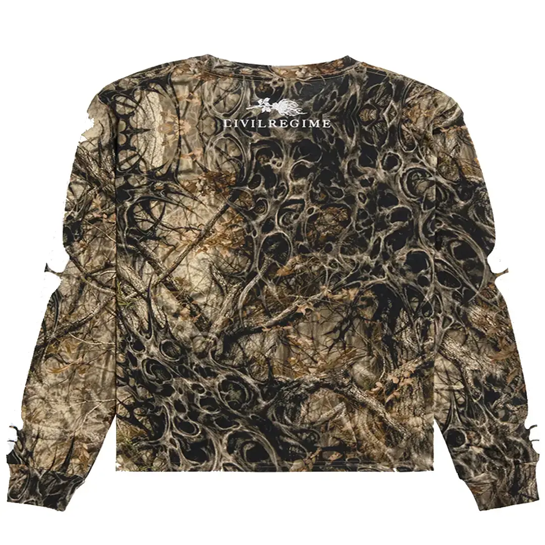 Civil Hostility Camo Long Sleeve T-Shirt Detail View