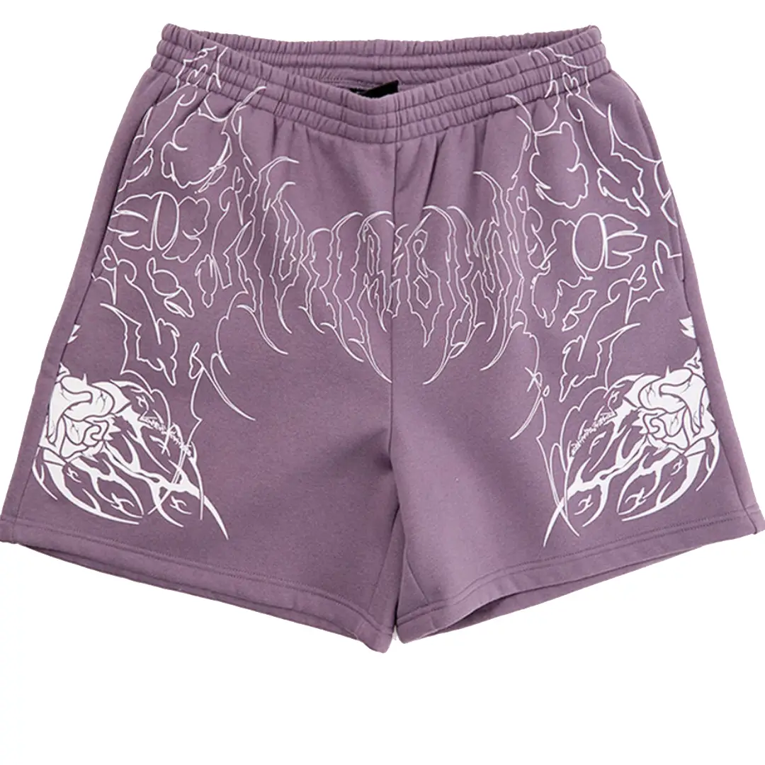 Civil Purple Thorn Of The Stem Sweat Shorts Front View