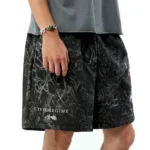 Civil Thorns Camo Baggy Fleece Sweat Shorts Front View