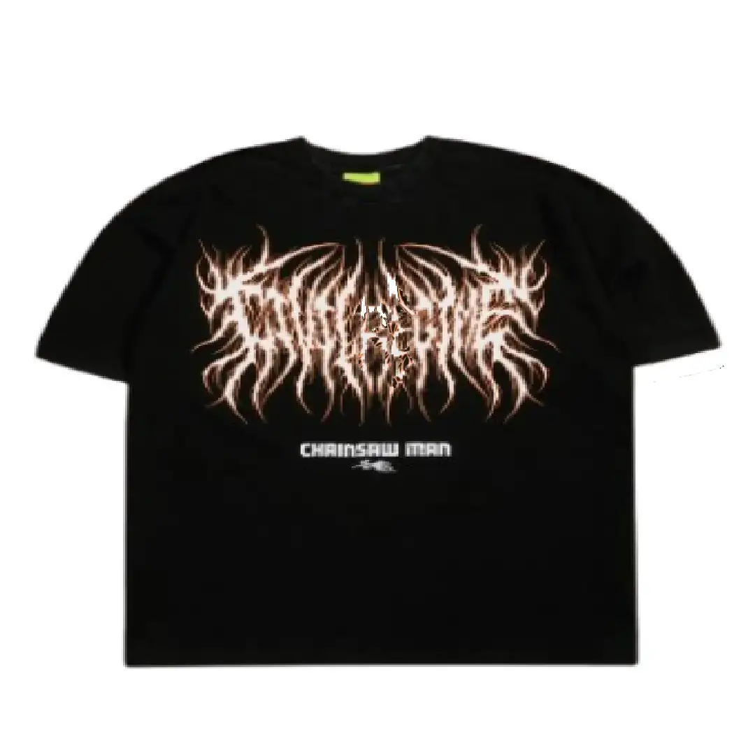 Makimas Rampage American Classic Oversized Tee in Black Front View