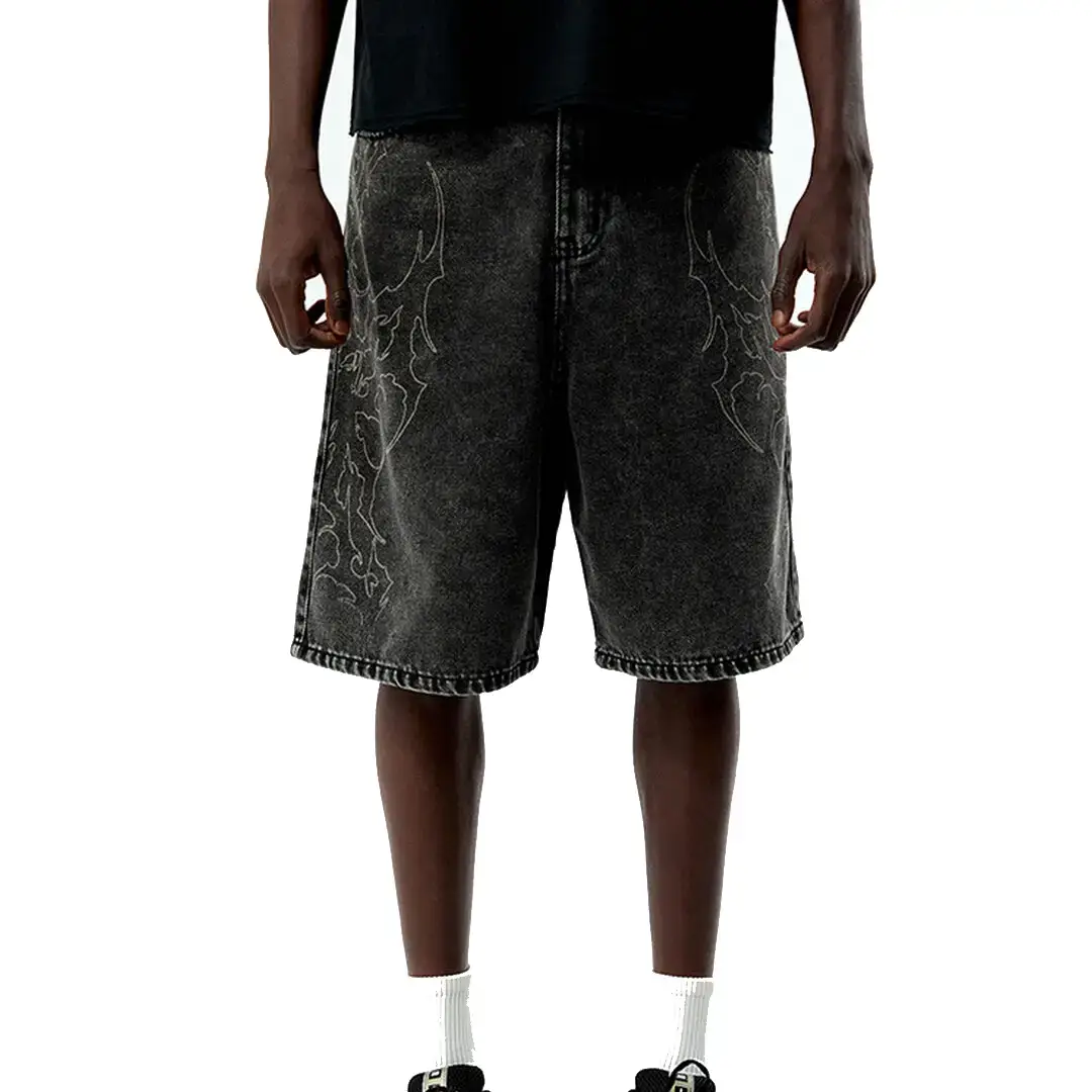 New ProjeCivil Hostile Bloom Baggy Denim Jorts Front Viewct (15)